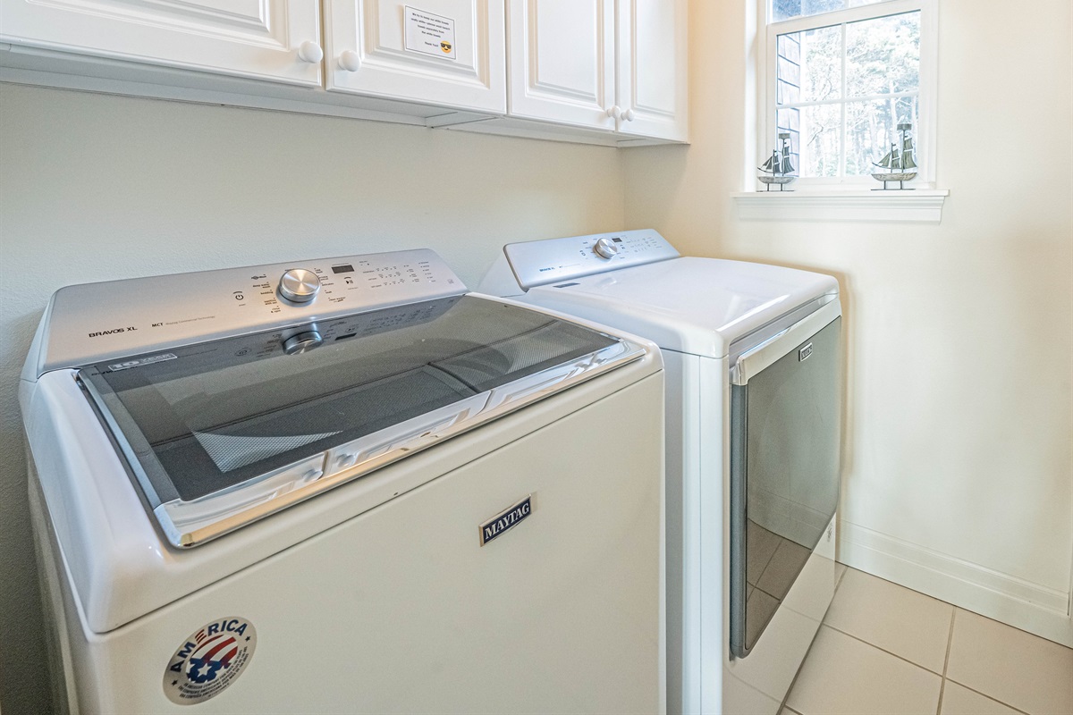 Maytag washer and dryer on the main floor for your use.