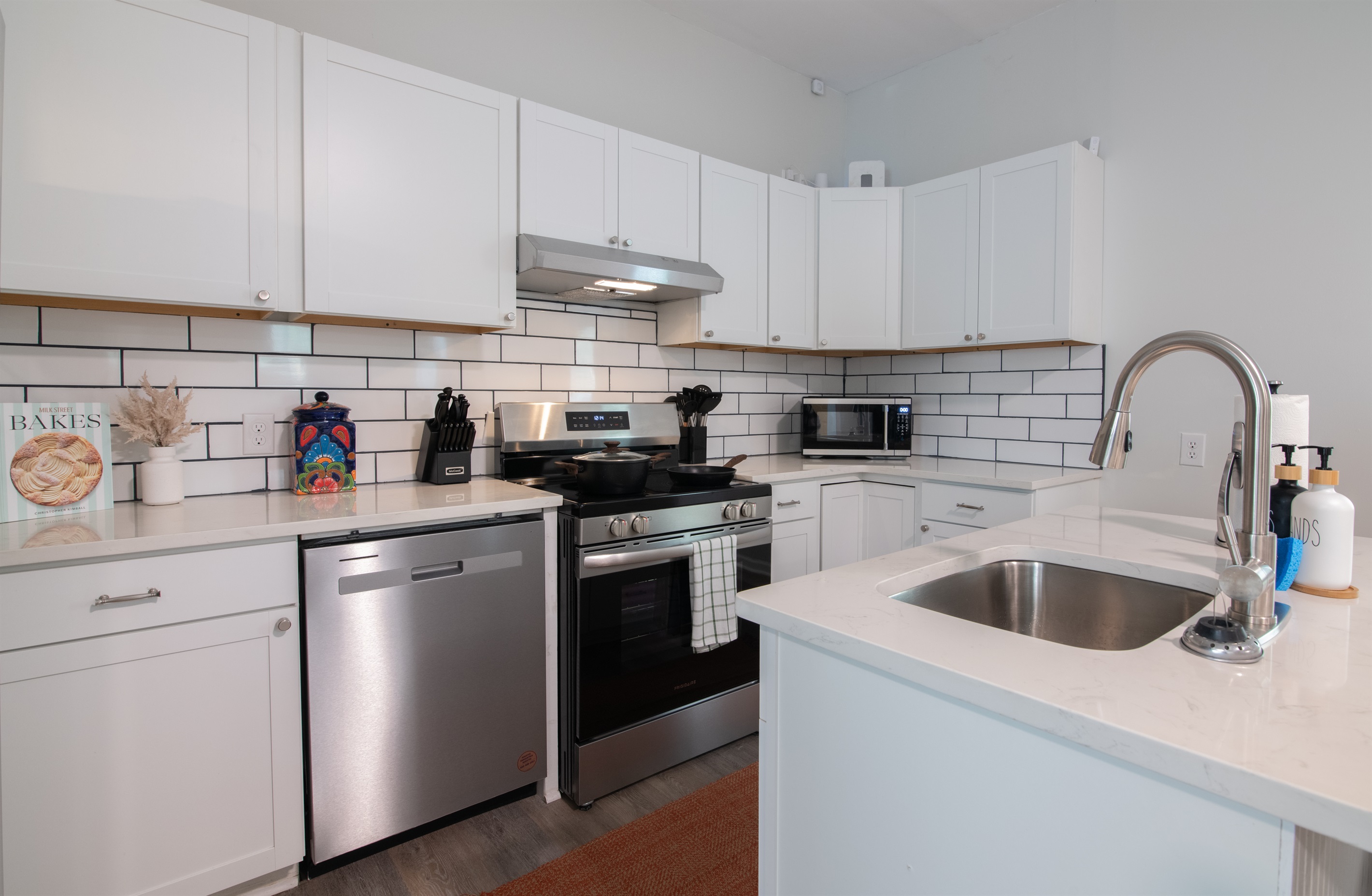 Whip up your favorites in this fully equipped modern kitchen. Start planning your meals here!