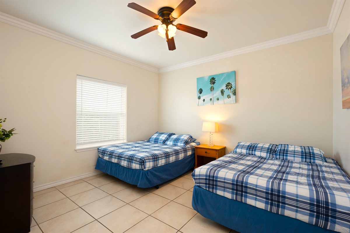 Bedroom #2 with two Queen size beds