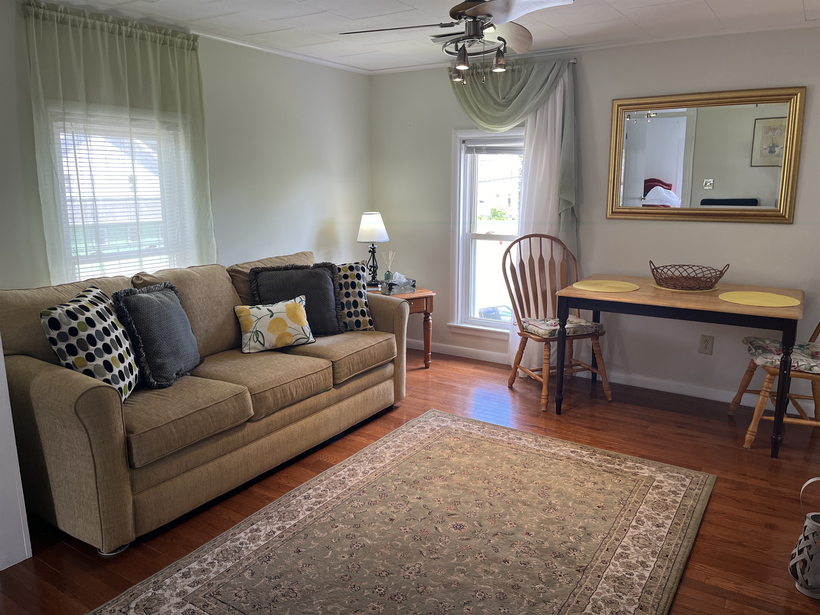 Living room and dining area