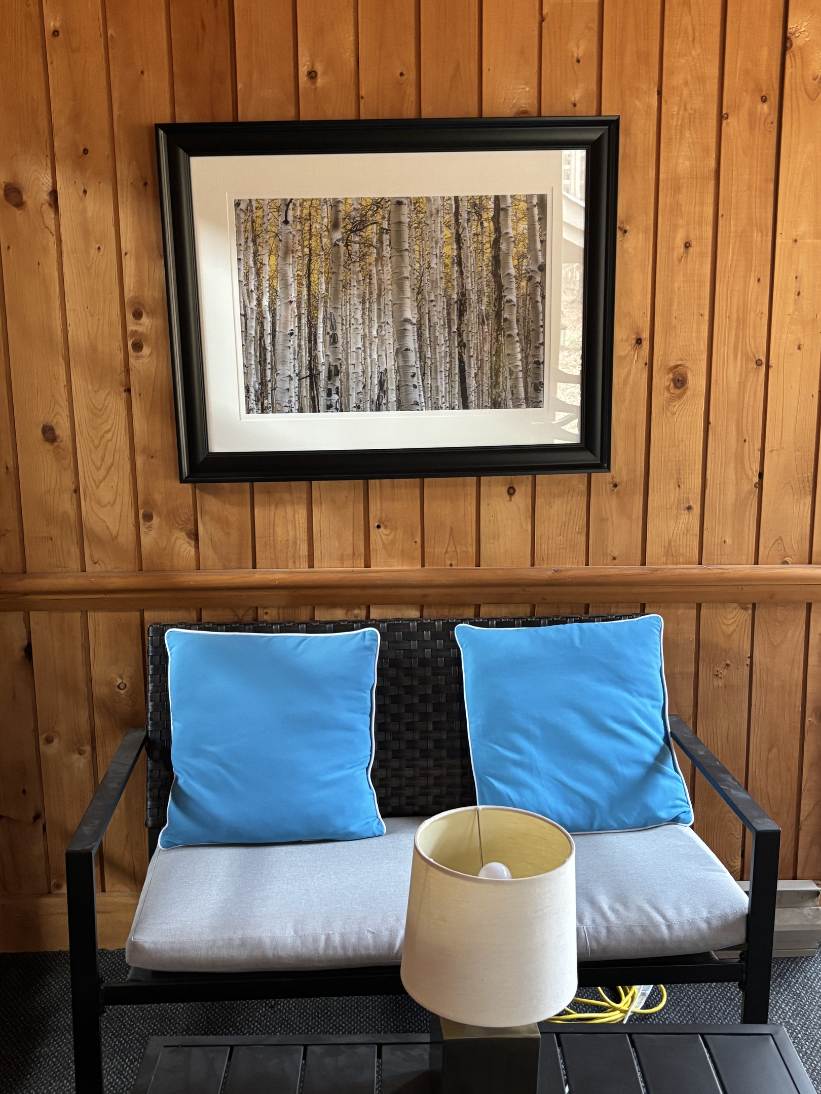 Love seat in cottage entry area