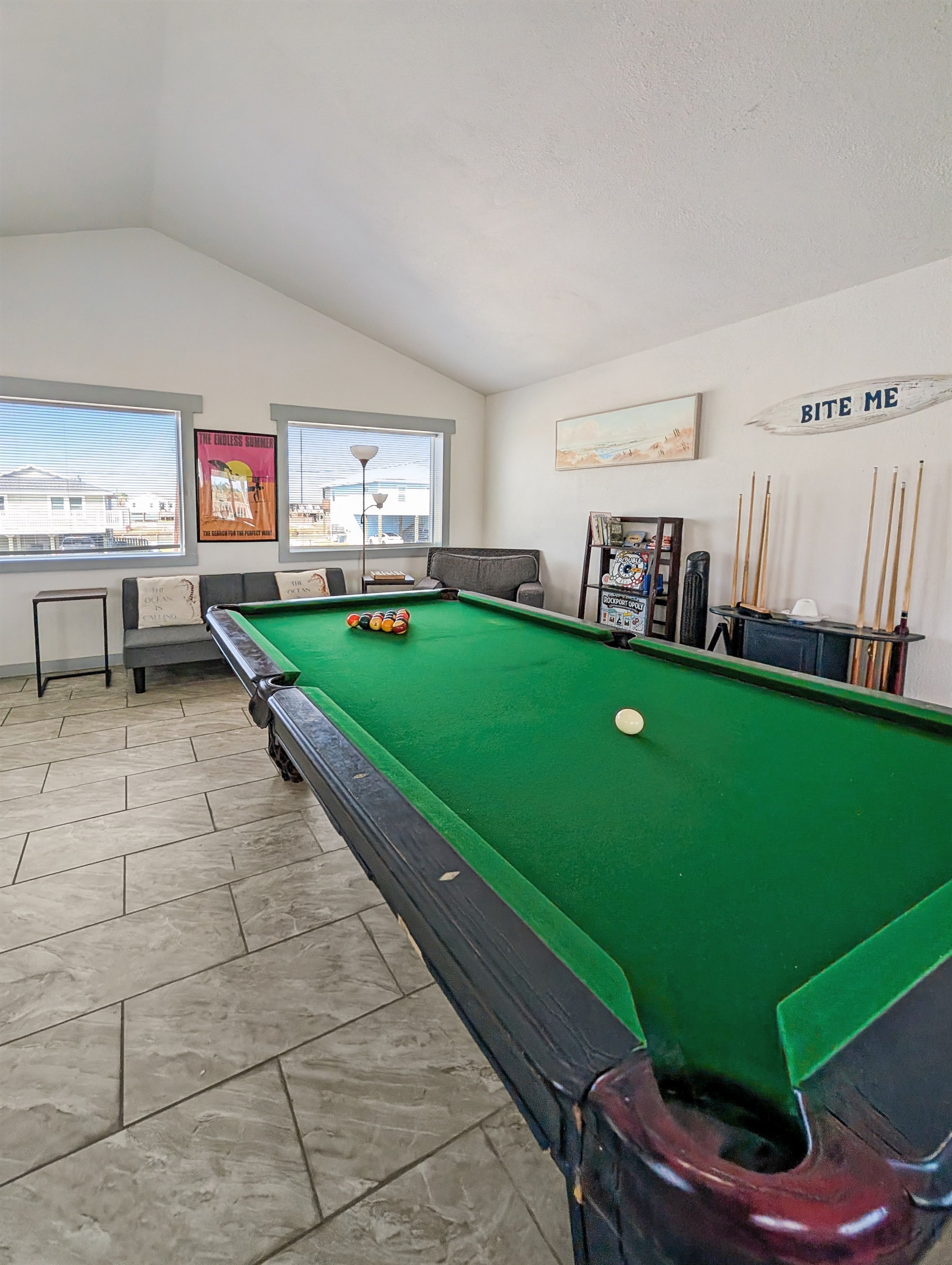 Watch the smart tv while playing pool!