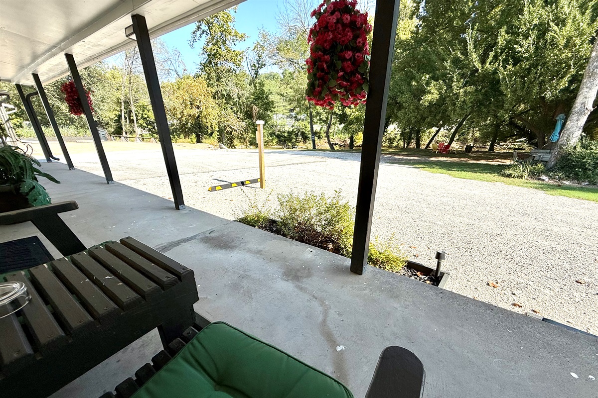 Watch the kids play while you relax on the porch.