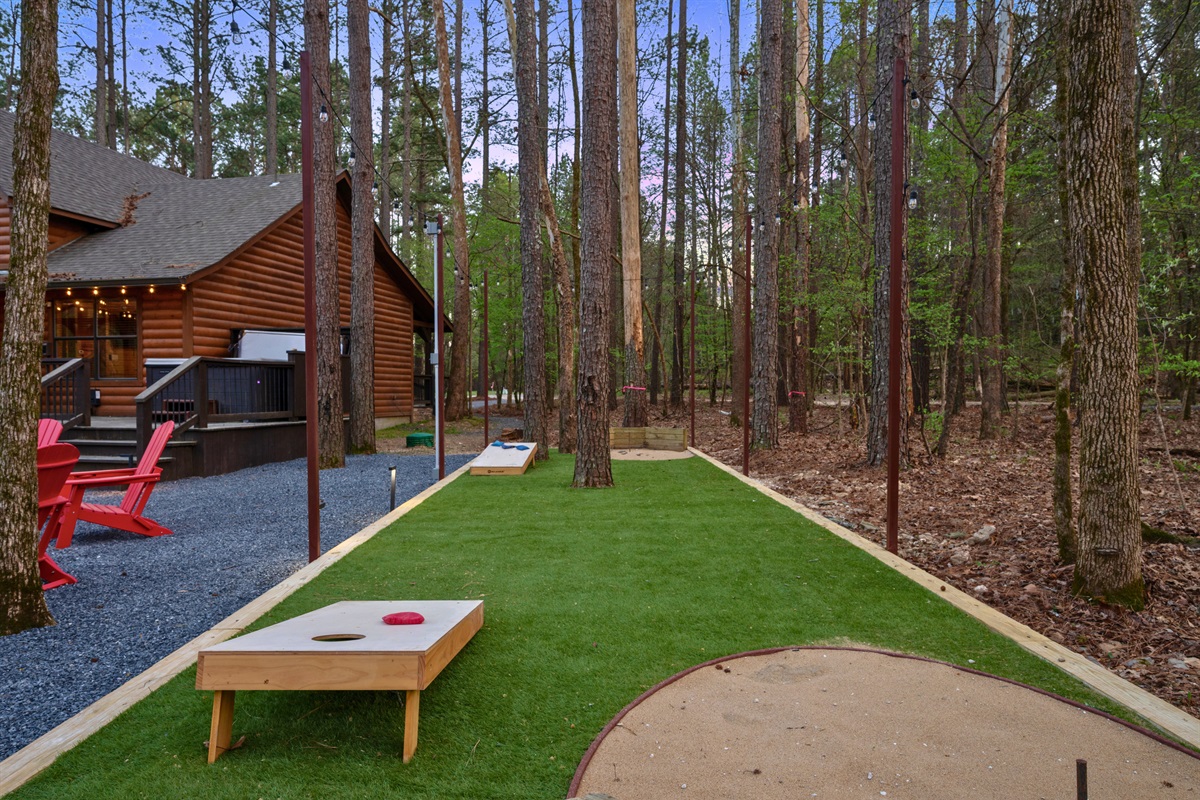 An open grassy area nearby gives you space for outdoor games, activities, or just a little extra room to move around.