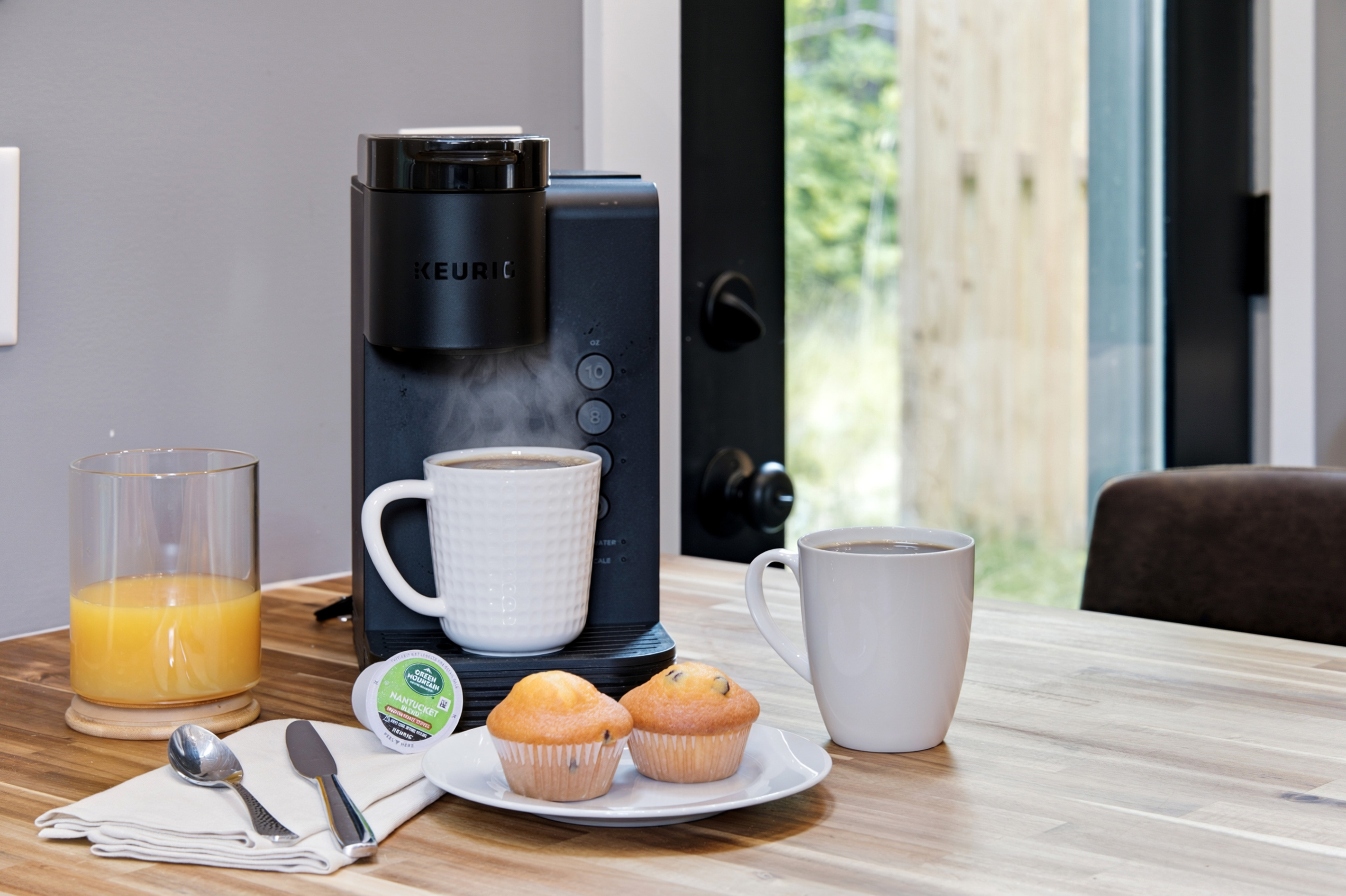 Start your morning with fresh coffee, juice, and a light breakfast before heading out to explore.