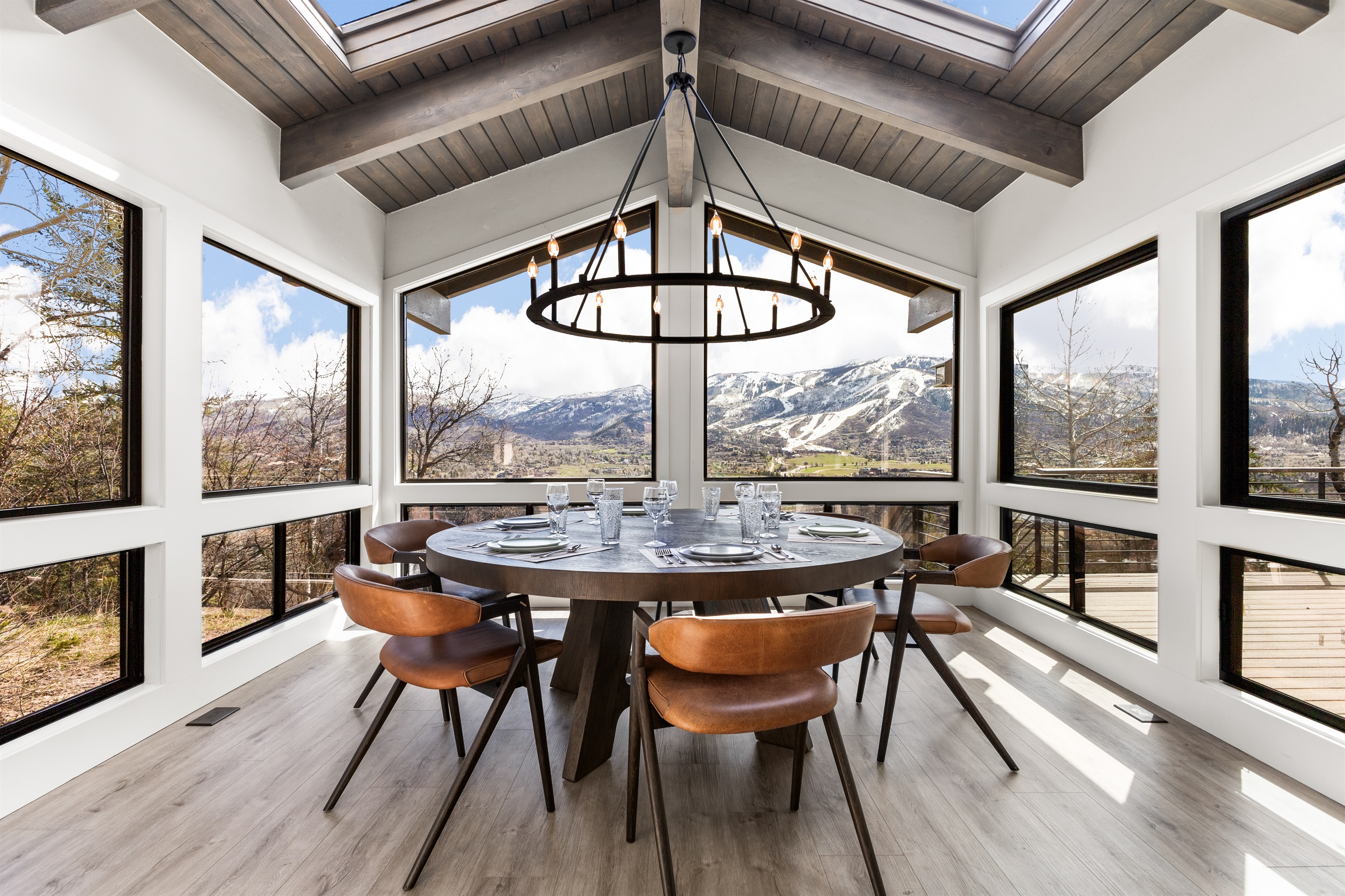 Dining area with a perfect view of mountains