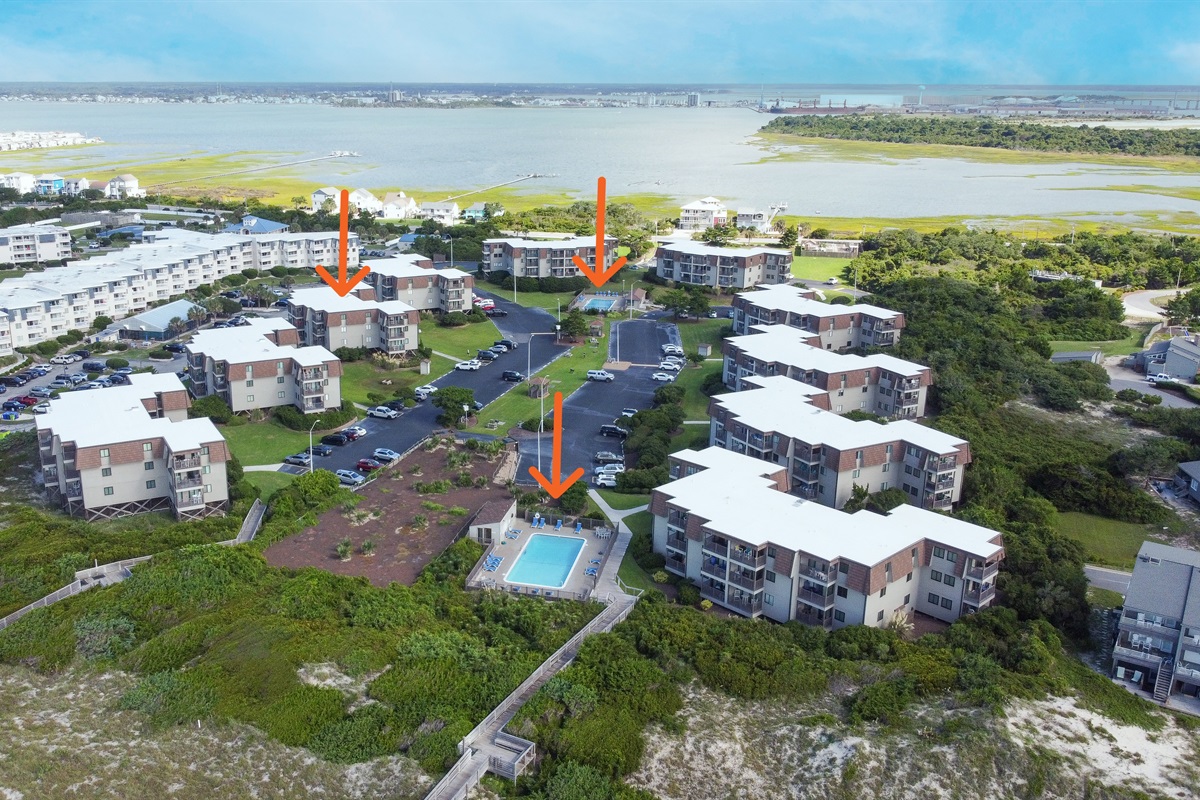 Captain Quarters and Southwinds' two communal pools