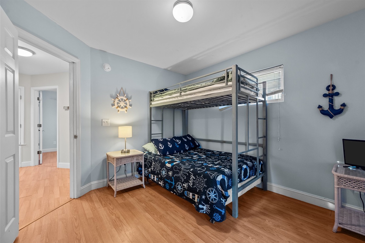 Cozy twin-over-full bunk bed—great for kids, teens, or extra guests