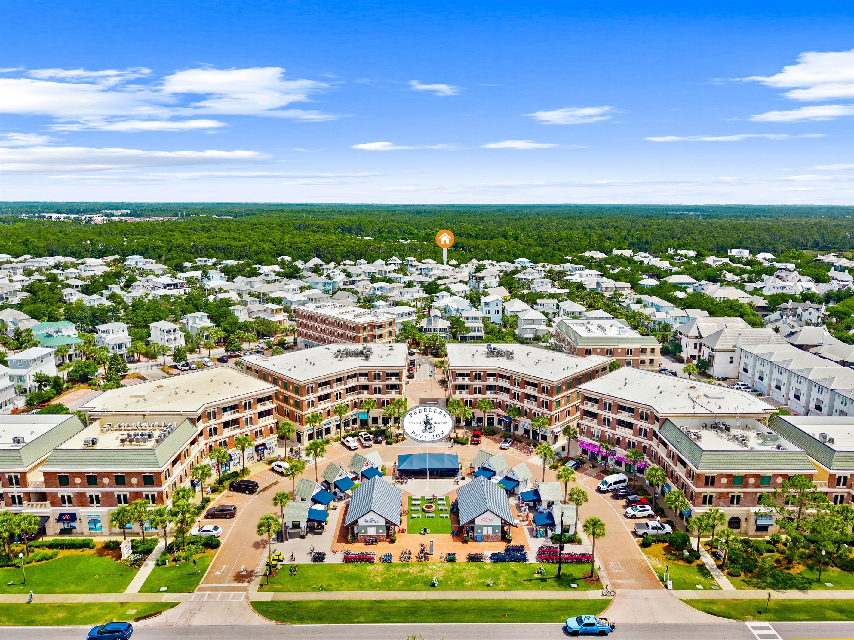 Just minutes away, Peddlers Pavilion offers shopping, dining, live entertainment, and local favorites, all within the heart of the 30A lifestyle.