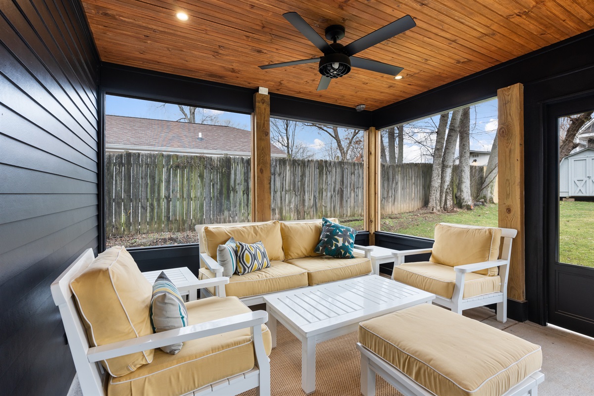 Enjoy the lightning bugs and conversation in our screened in porch