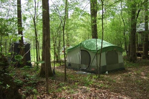 Camping down next to the lower meadow.