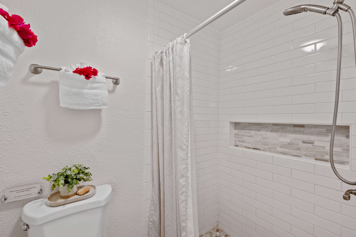 Refresh after a day in the Caribbean with a spacious walk-in shower.