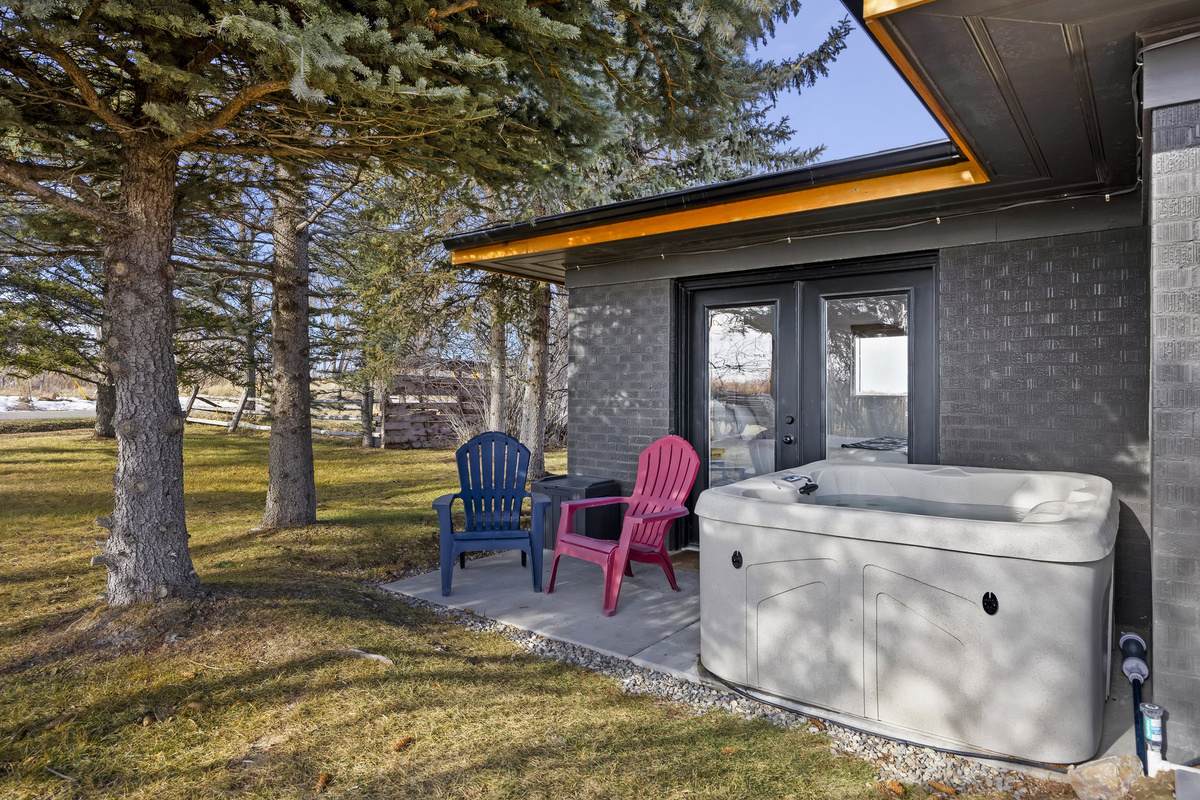 Relax on the patio and take in the open country setting