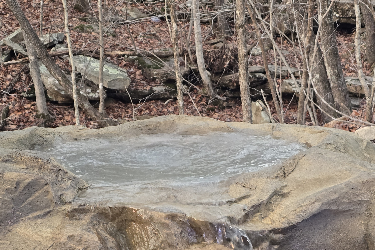 Boulder Hot Tub With Waterfall