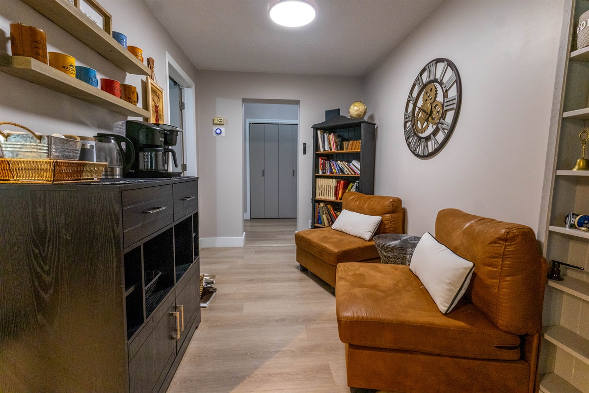coffee bar and reading nook