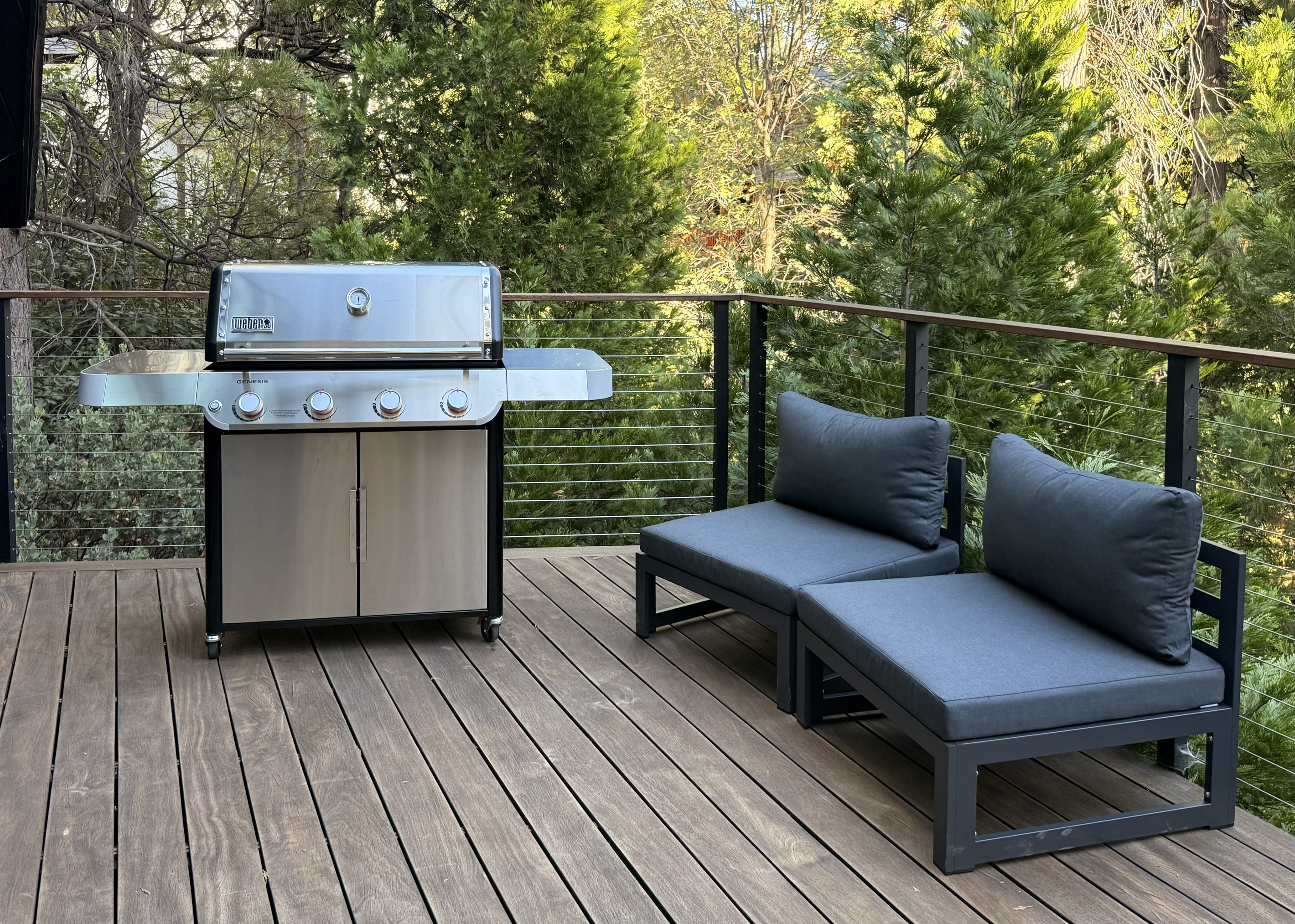 Grill and seating on Upper Deck