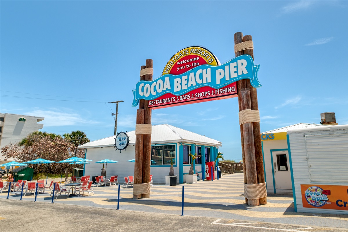 Cocoa Beach Pier with dining, bars and shops (as well as lifeguard manned beach) is .9 miles from house.
