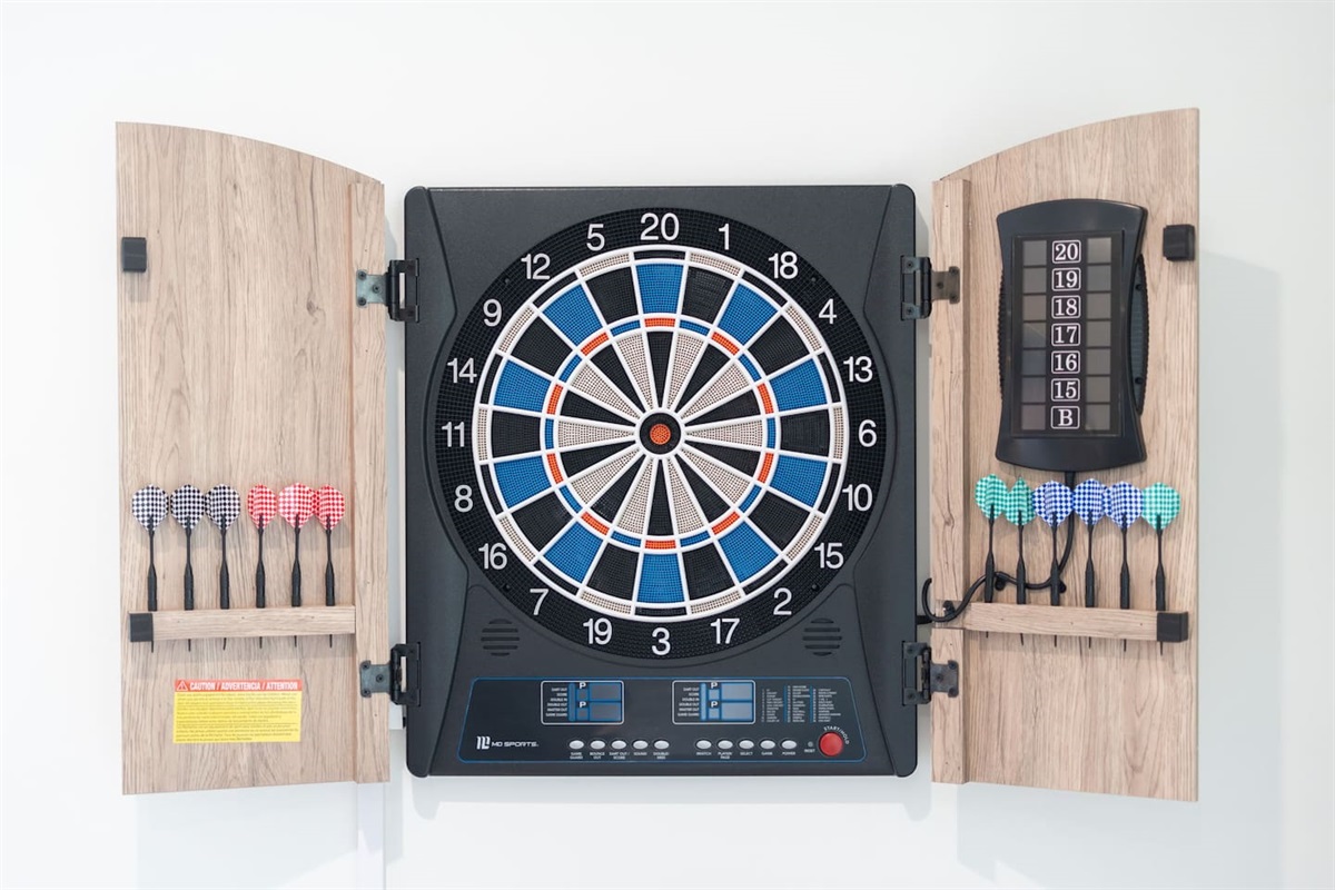 Challenge your friends with a game of darts for endless fun.