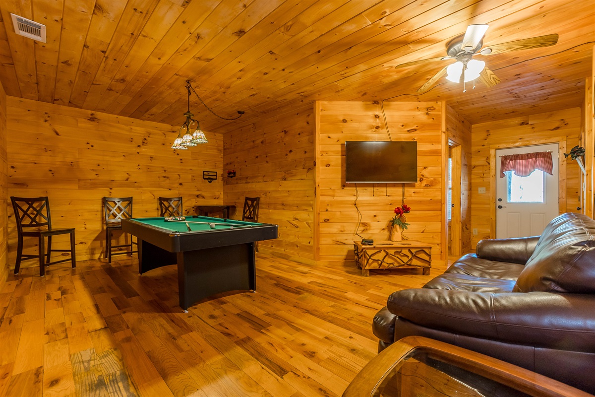 Basement Game Room and Living Space