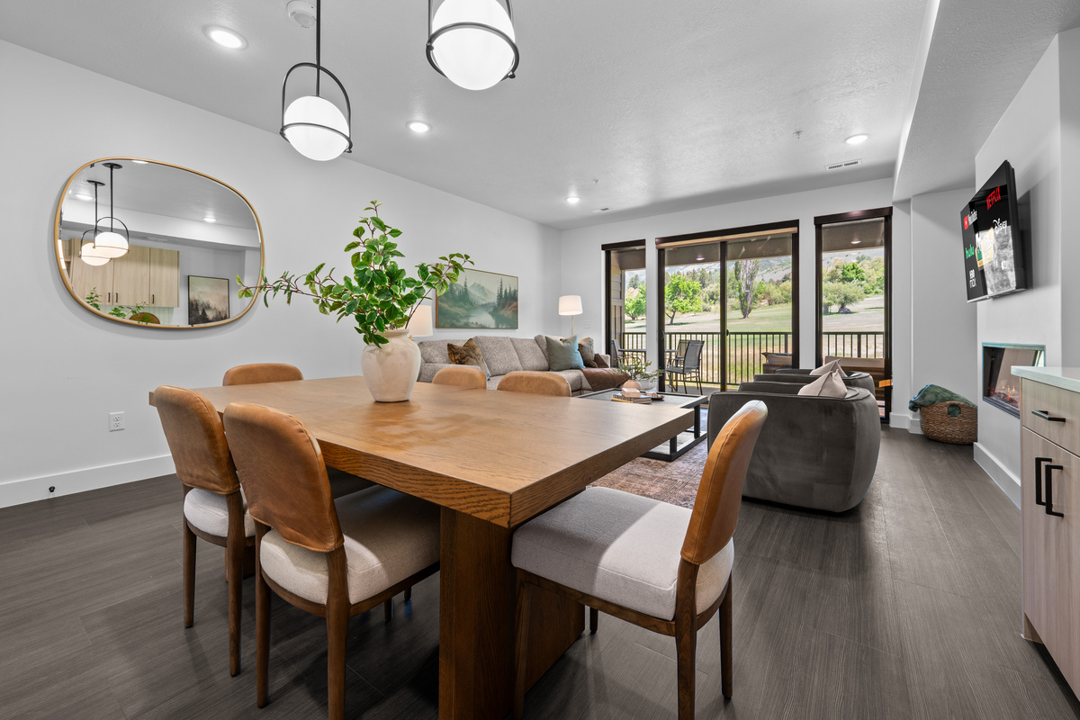 Spacious dining area designed for entertaining and connection.