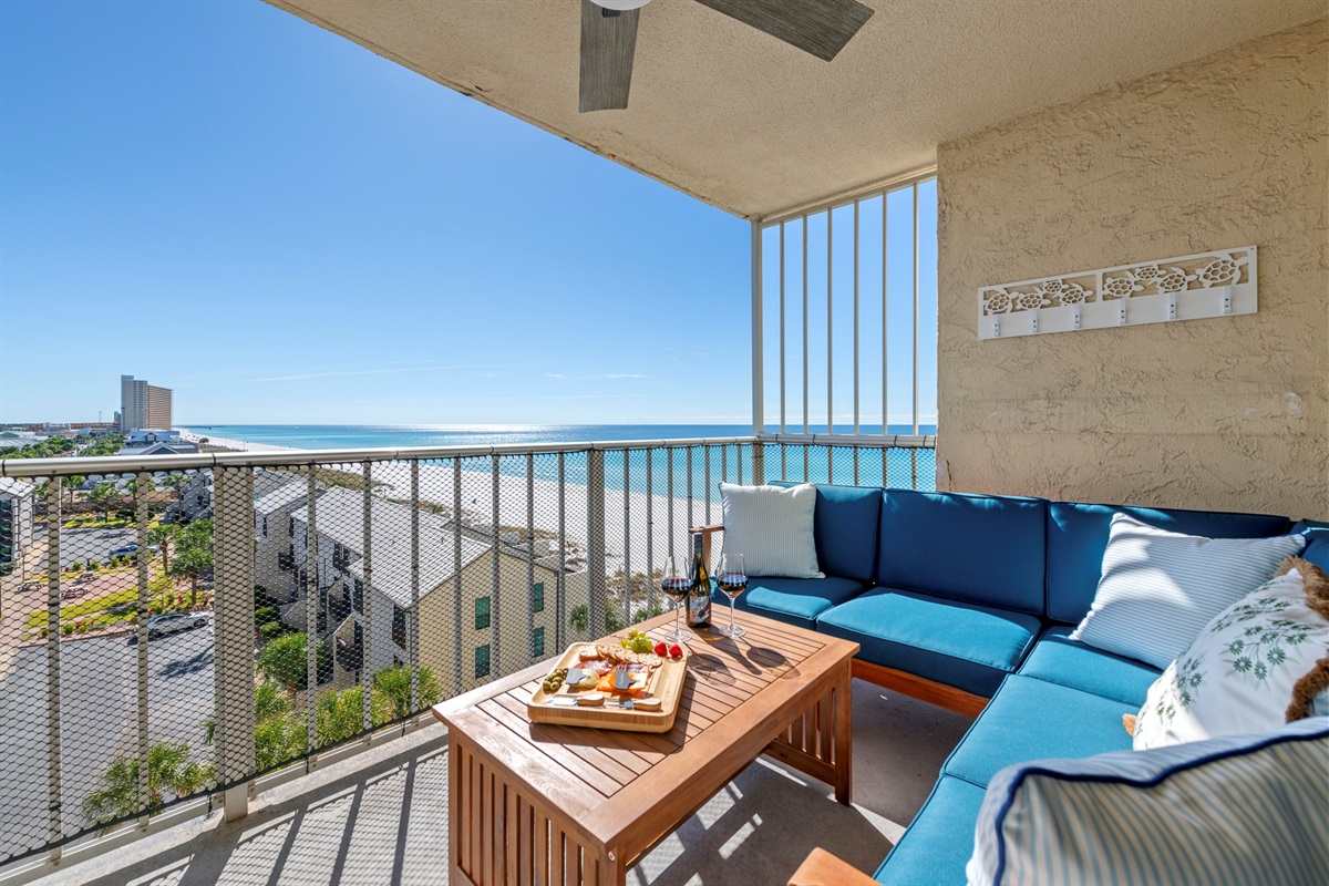 Unwind on your private balcony with sweeping beach views, salty breezes, and the soothing rhythm of Panama City Beach.