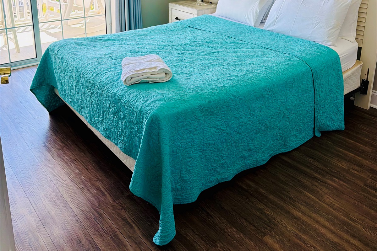 Oceanview Bedroom with Queen Bed,  ensuite bathroom and balcony