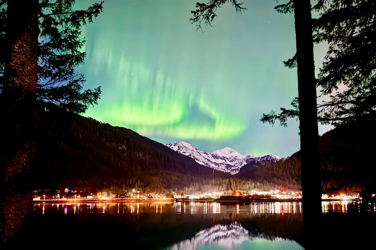 Watch the aurora dance in winter from the patio.