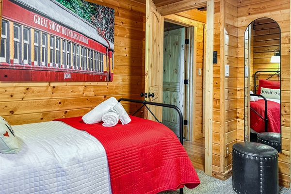 The room at the end of the hall is what we call the Train Room!