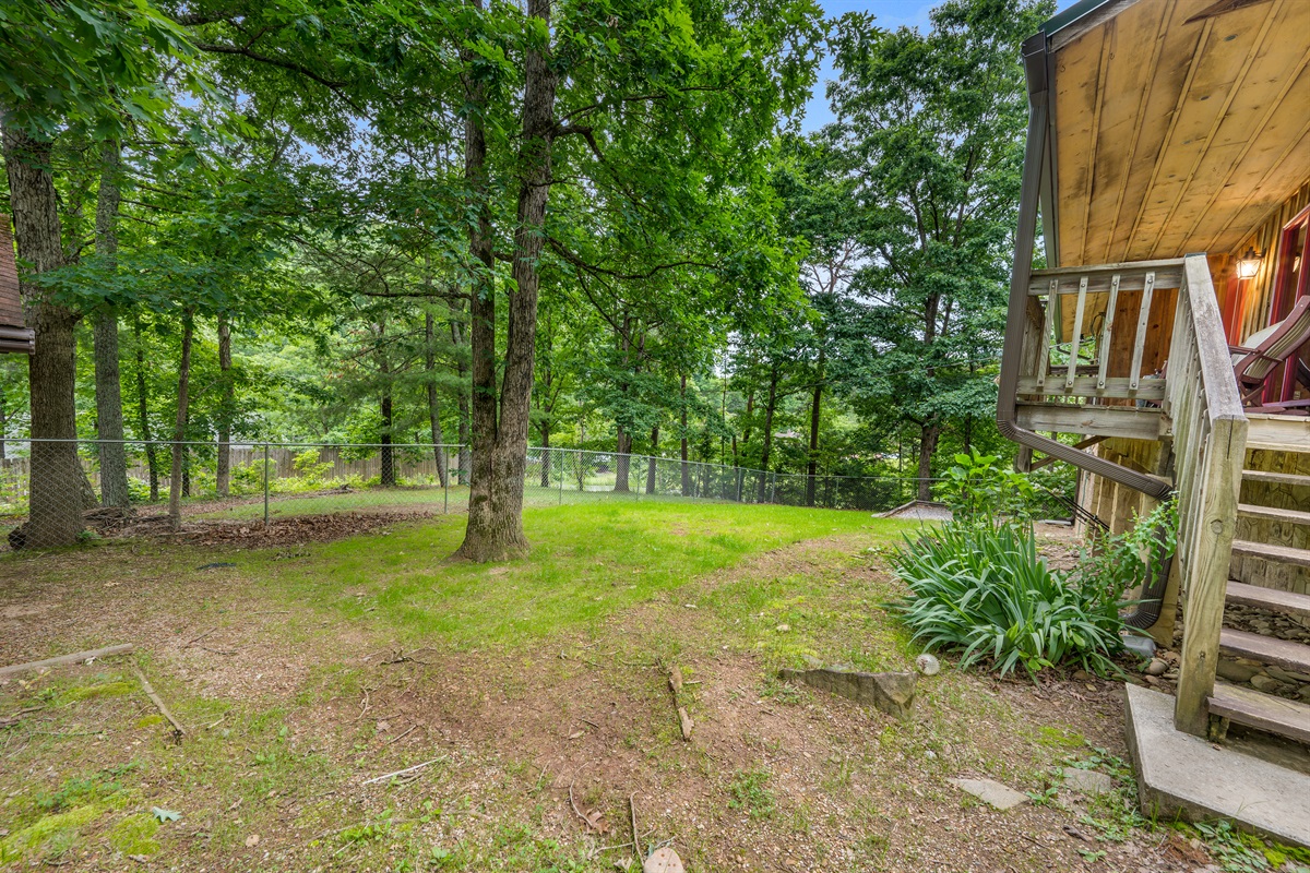 Large fenced in yard