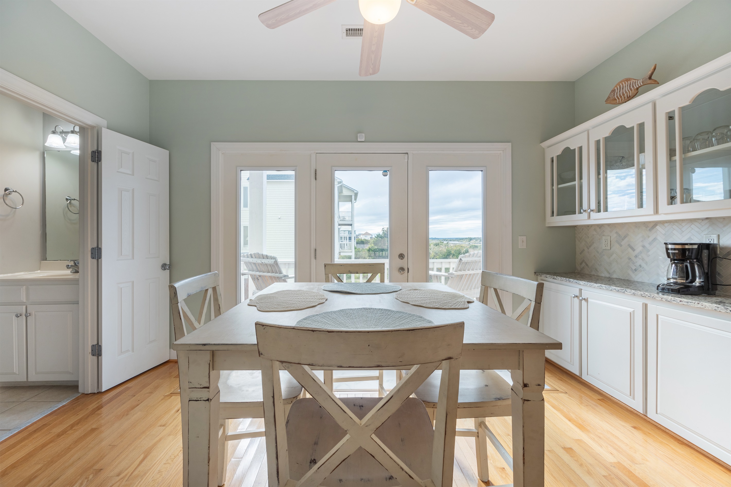 Dining table for four—perfect for meals or game night