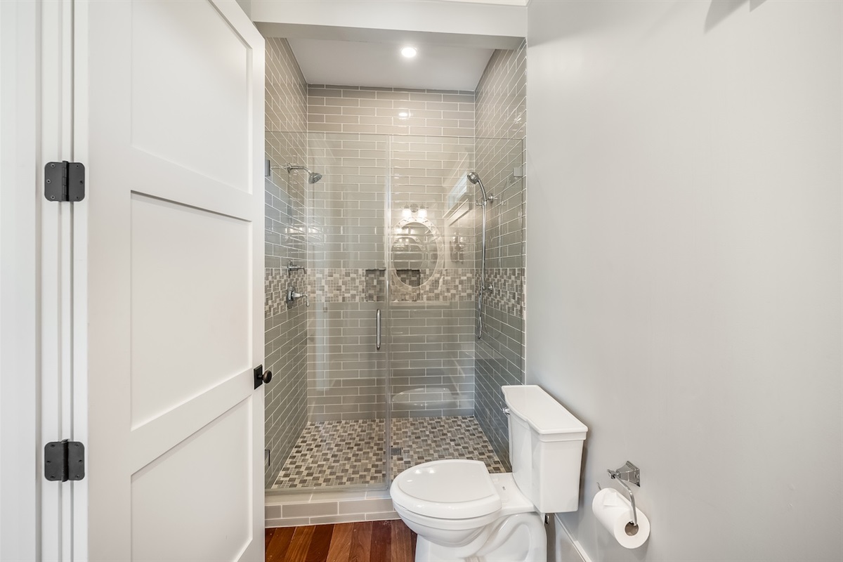 Bathroom 6: Walk-In Shower Shore Thing | 4001 Palm Blvd | Isle of Palms, SC | IOP Escapes