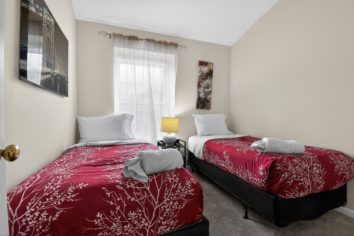 Full Bedroom — Second Floor, Shared Bath Access, Smart TV, Bright Natural Light