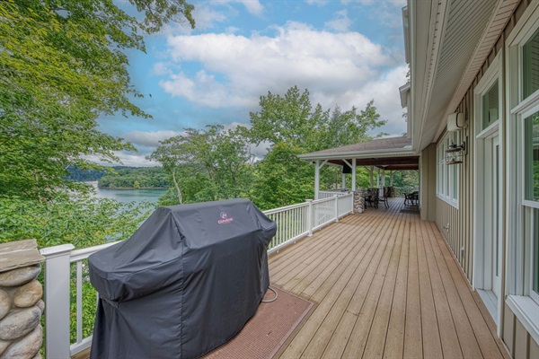 Gas Grill Located Outside Kitchen Area