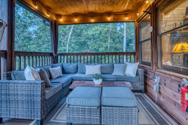Enjoy the outside while cozying up on the sectional
