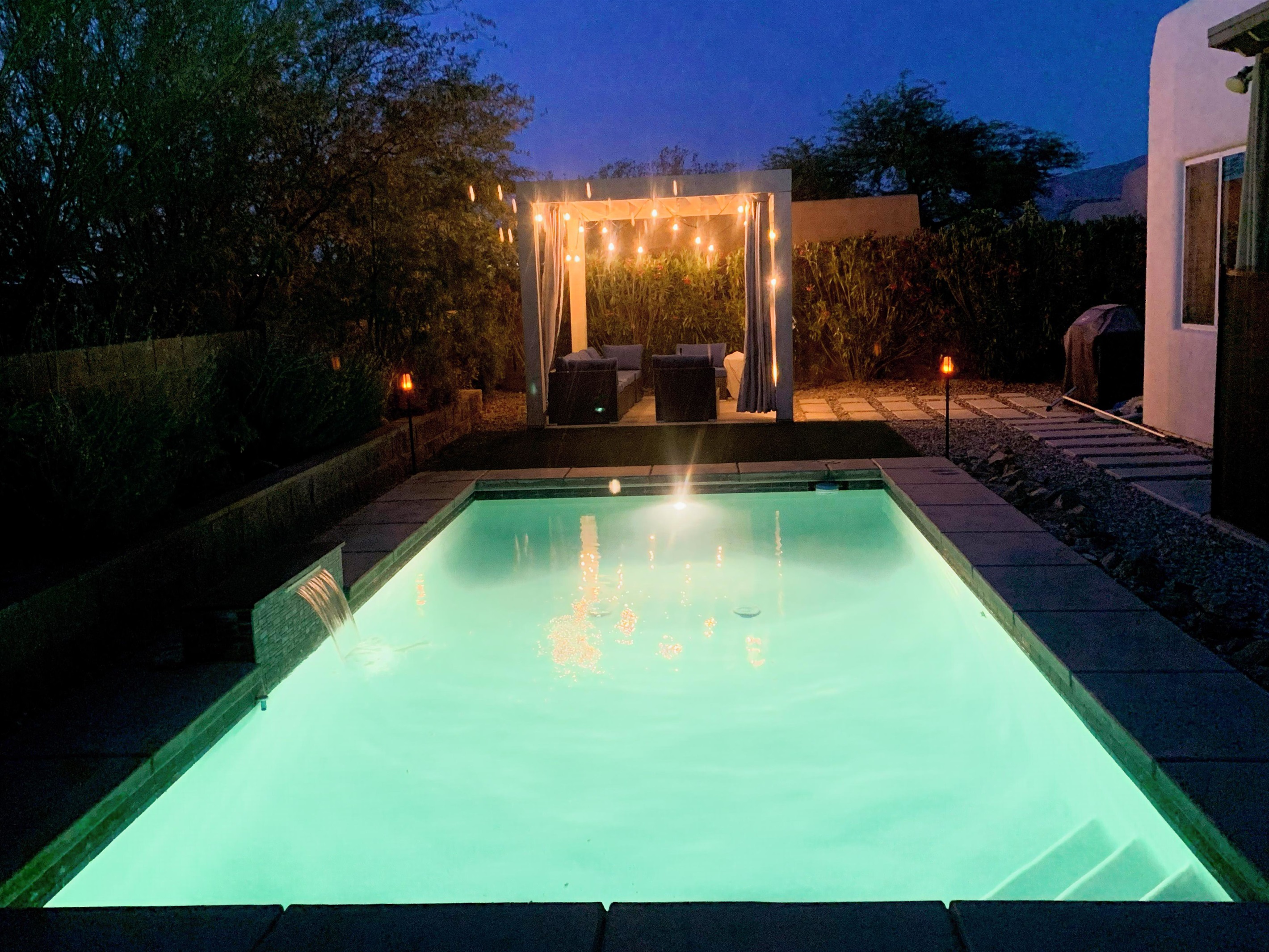 Summers are great for a cool evening dip in the pool.