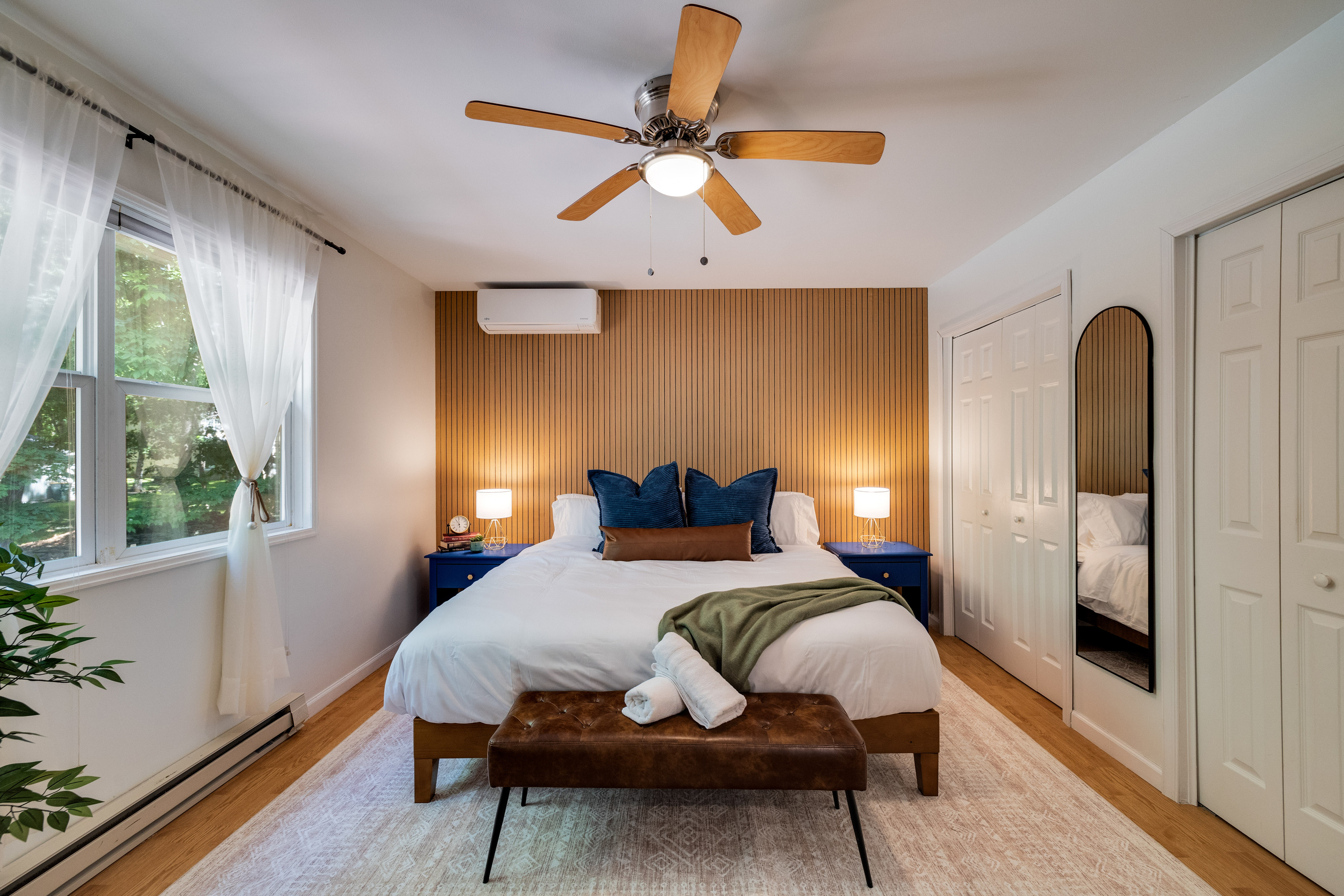 The master bedroom with accent wall