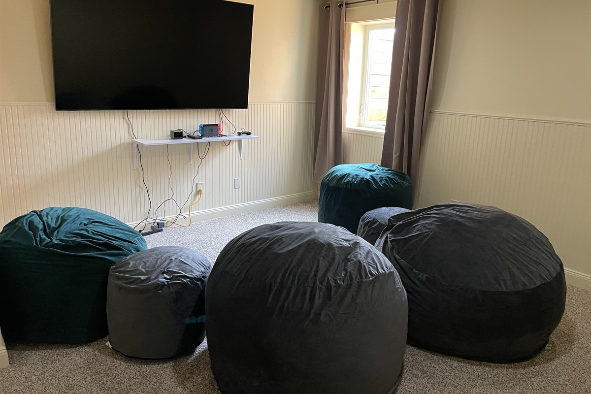 HUGE TV with Nintendo Switch in basement