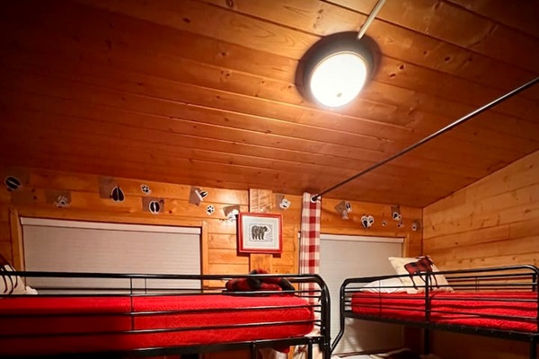The Lodge, located on the main floor, is perfect for those teenage girls.  It sleeps 6 with  two twin over full beds.