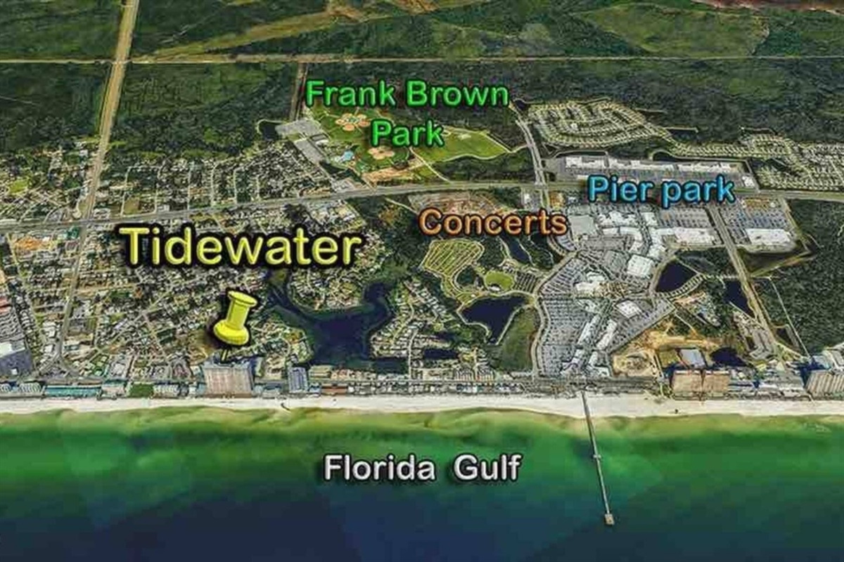 Directions To Tidewater Beach Resort and surroundings locations.