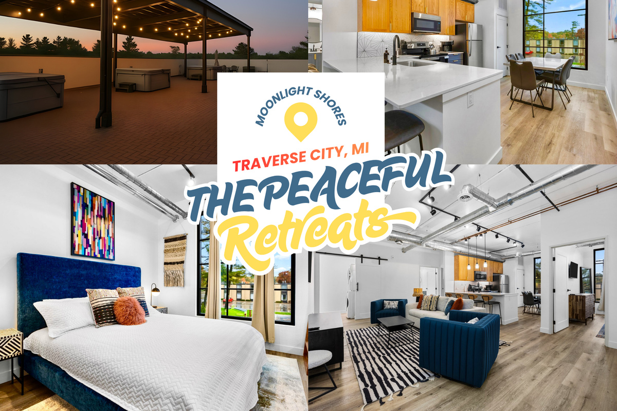 Stay close to everything, from wineries to the vibrant energy of Front Street then retreat to your brand-new condo, where two king bedrooms and rooftop hot tubs await.