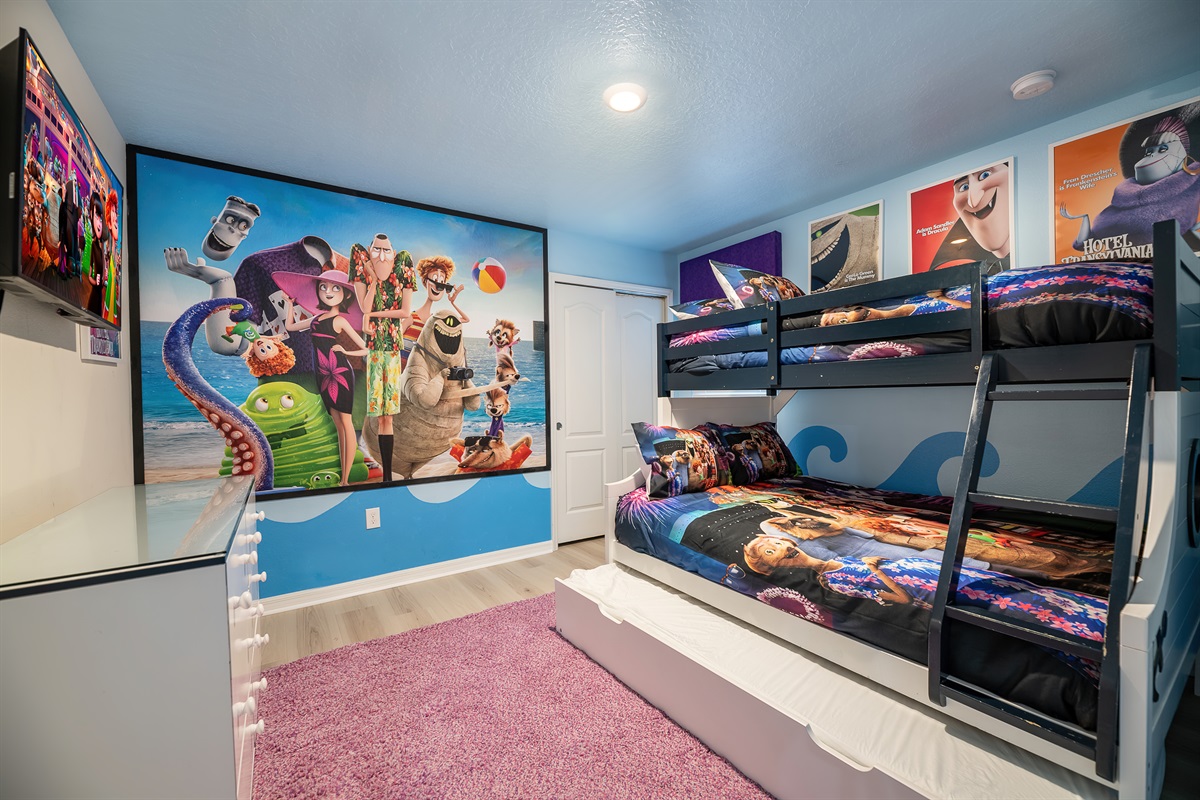 Bedroom 7 - Hotel Transylvania- Bunk Twin over Full with Twin Trundle