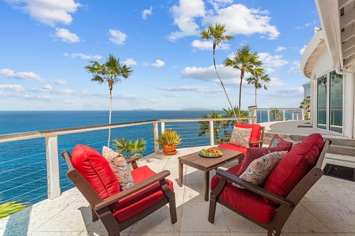 This is one of the many seating areas on this large deck!