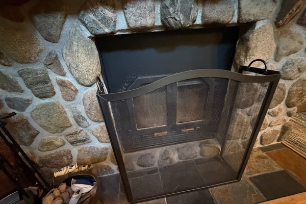 Fireplace wood-burning insert detail