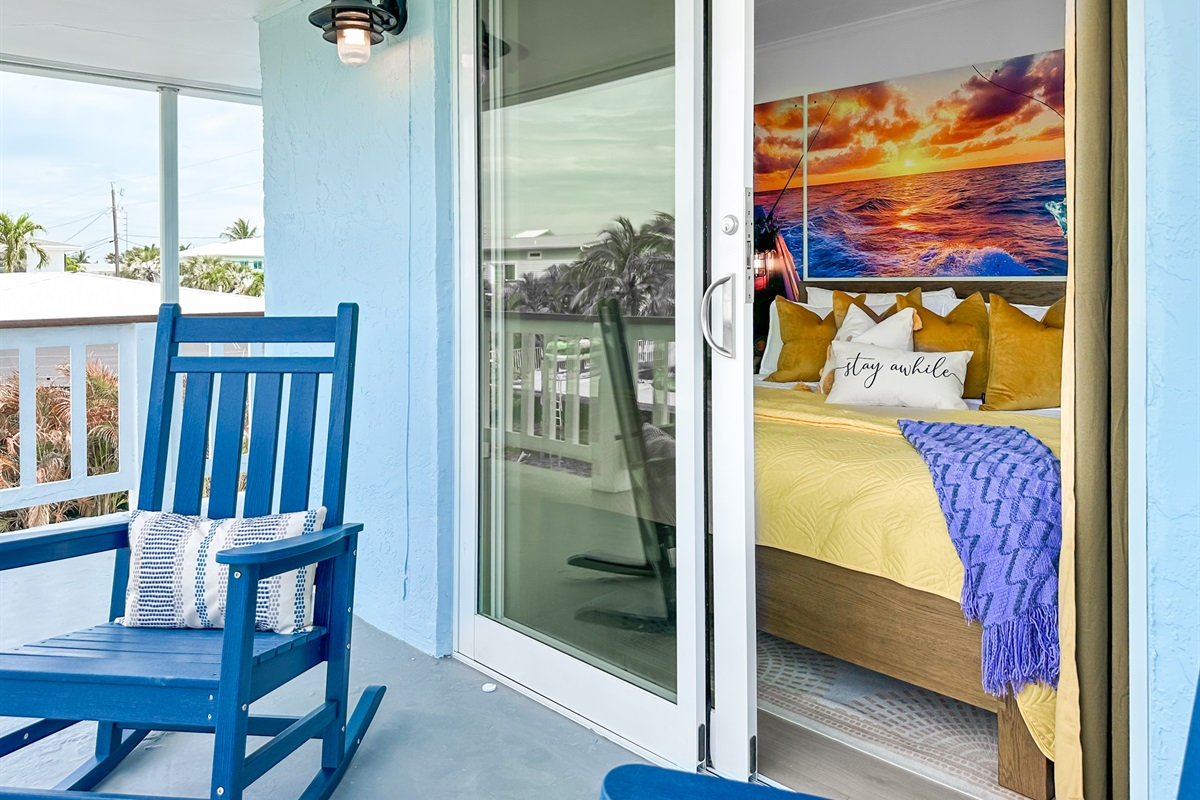 Like all 3 upstairs King bedrooms, this one opens up to the large wrap-around balcony.