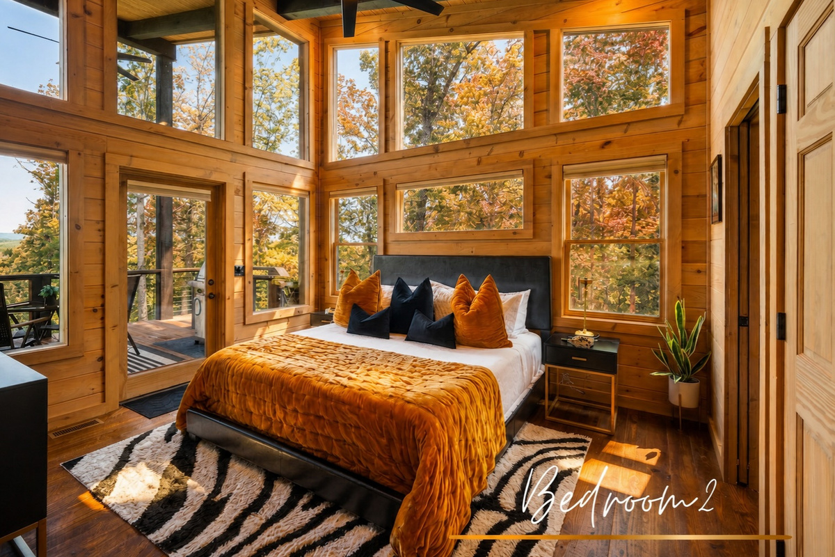 The second bedroom offers all the same luxuries as the primary suite. Style and sunbeams in every corner.