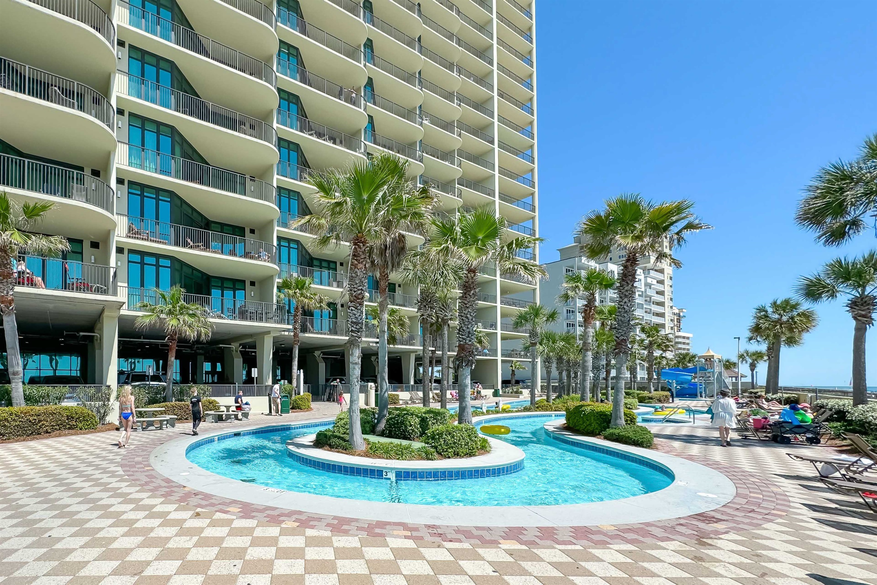 Spend your afternoons drifting along the famous Phoenix West lazy river. This Gulf-front oasis features lush tropical landscaping and plenty of space to soak up the Alabama sunshine right outside your door.