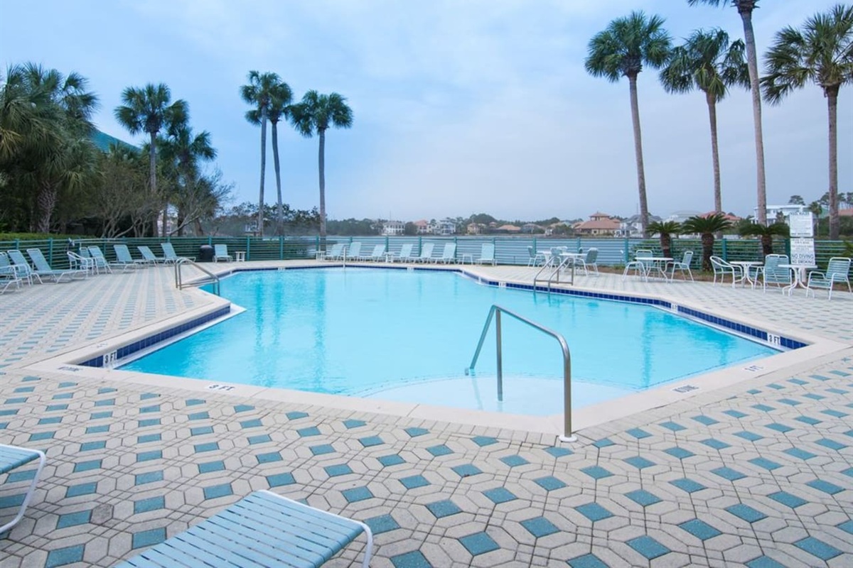 Lakefront pool—quieter and less crowded than the main pool.