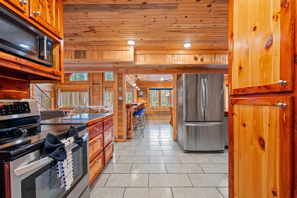 From this perspective, the kitchen opens smoothly into the shared living areas, keeping everyone connected.