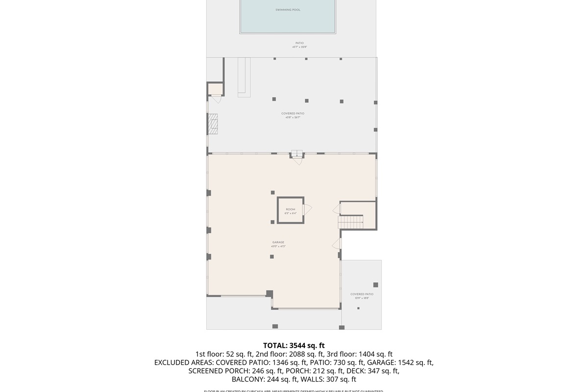 Ground Floor - Floor Plan | Beach Dream, 2605 Cameron Blvd, Isle of Palms, SC | IOP Escapes