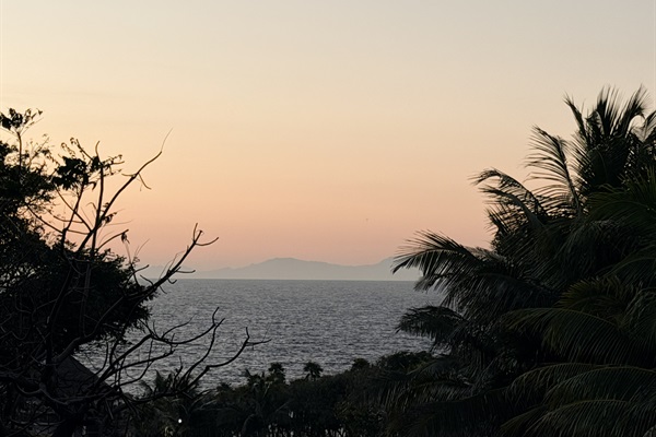Sunrise off the multi-level decks
